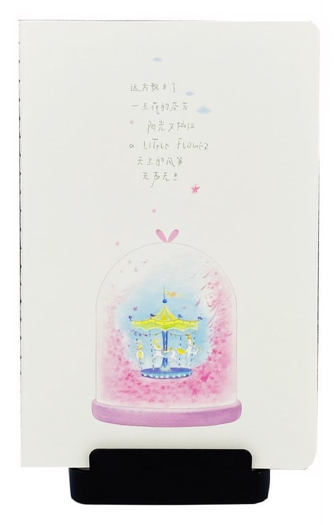 Languo A5 Stationery Writing Notebook with Little Flower with Carousel Design.(White)