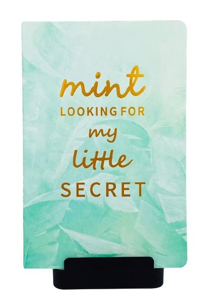 Languo A5 Writing English Notebook with "Mint Looking for My Little Secret" Words Design.