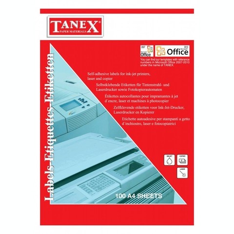 Tanix A4 Multipurpose Sticker 21 Labels Per Sheet