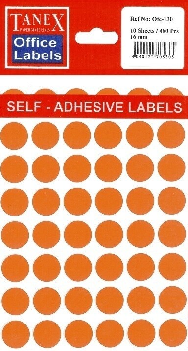 Tanix Multipurpose Sticker 16mm Orange