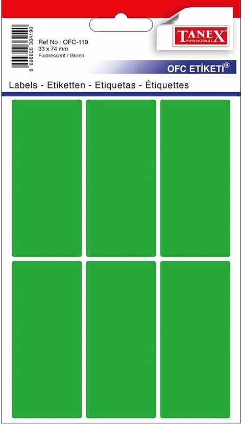 Tanix Multipurpose Sticker 33 x 74 mm - Green