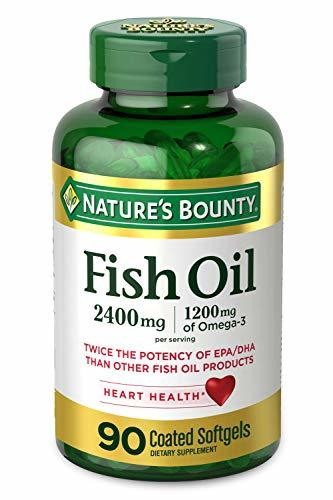 Nature's Bounty Fish Oil, Omega-3, Supports Heart Health, 2400 mg, 90 Coated Softgels