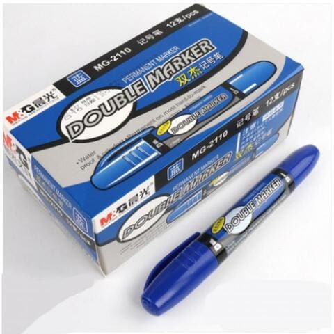 Elissa Double Ends Stationary Marker 12 Pieces - (Blue)