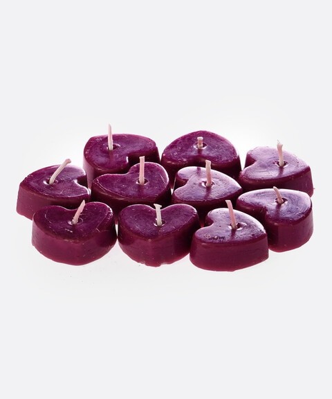 Purple Heart Shape Tealight Candles