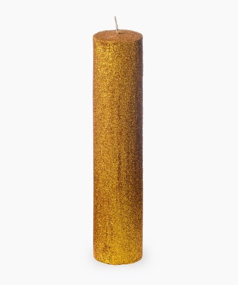 Gold Glitter pillar candle