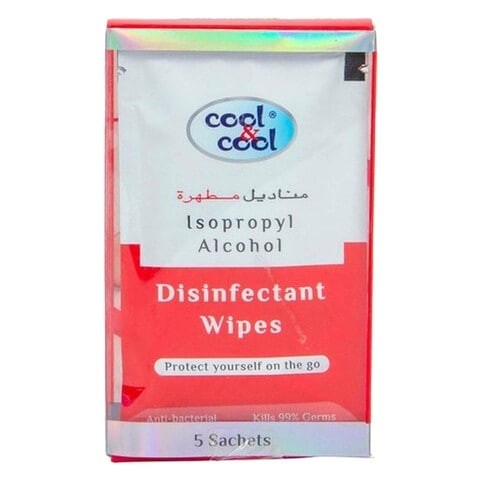 Cool & Cool Alcohol Disinfectant Wet Wipes 5 Bags