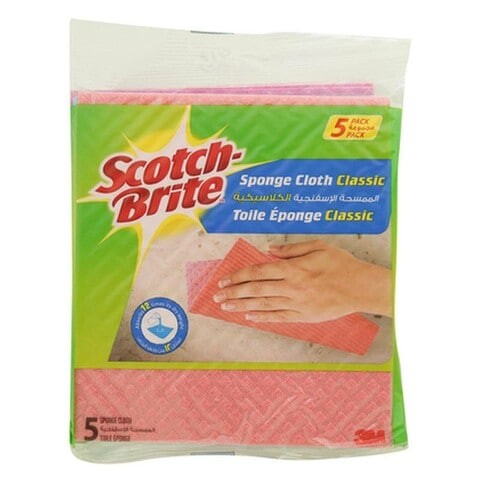 Scotch-Brite Classic Cloth Sponge, Pack of 5