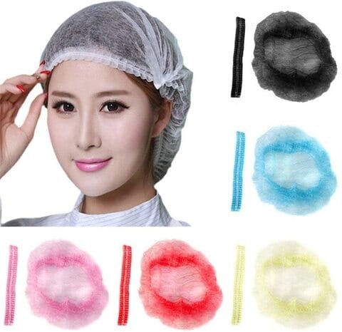 100 Pieces White Hair Net Cover Set - Head Cover - Bouffant Caps