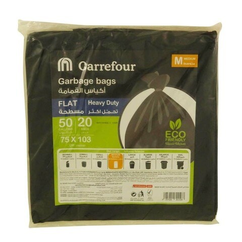  flat garbage bags 50 gallons 20 bags