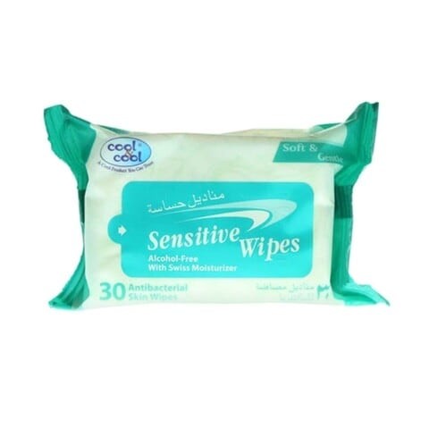 Cool & Cool Wet Wipes For Sensitive Skin 30 Pieces