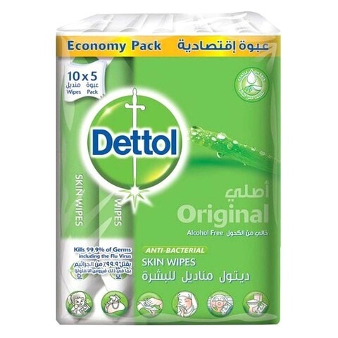 DETTOL WIPES ORIGINAL 5PK 10'S