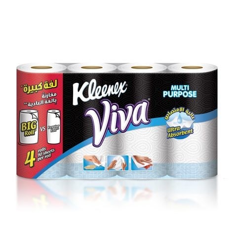 Kleenex Viva Ultra Absorbent Kitchen Towels 4 Rolls