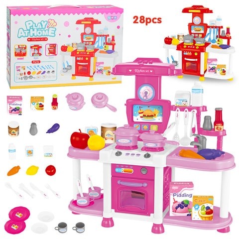 Kitchen Toys 28 Pieces Pink Color 1855