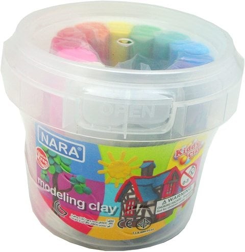 Kiddy Clay Bucket of 12 Pieces