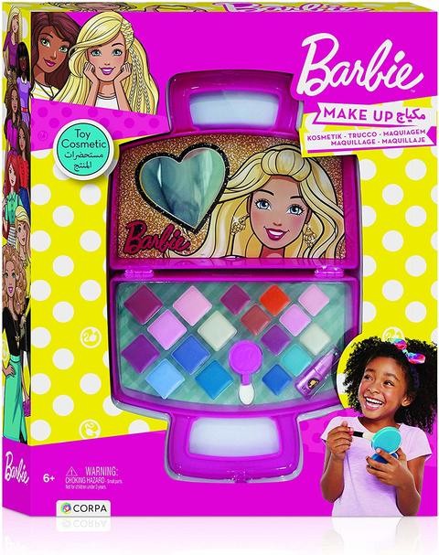 Plastic bag with Barbie cosmetics in a box with capitone