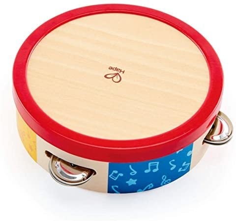 HAPE tap along a tambourine | Wooden Baby Drum, Musical Instrument for Babies 12 Months and Up