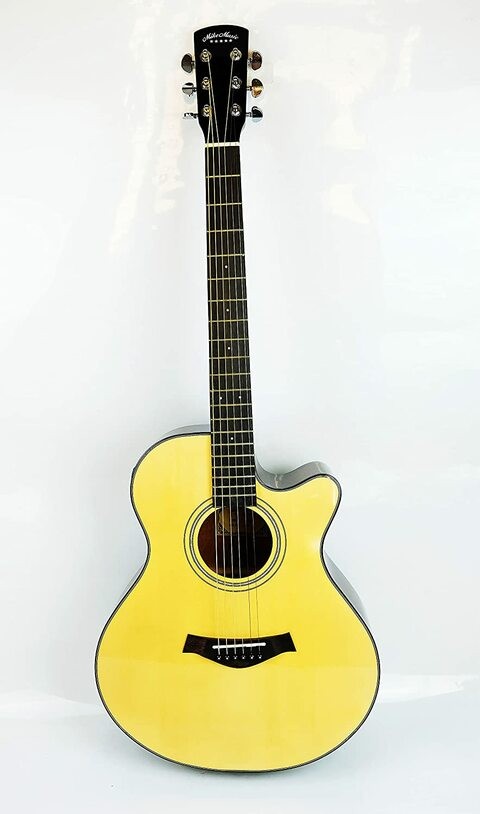 Mike Music 40 inch Acoustic Electric Semi Guitar With 5band EQ Die Cast Keys With bag Natural