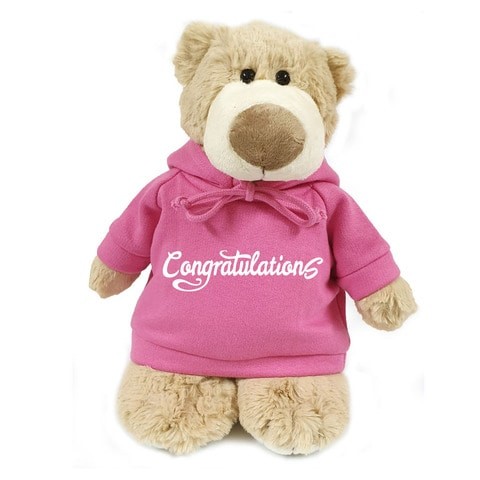 Caravan - Congratulation Teddy Bear Pink Hoodie 28 cm