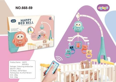 Factory Price Musical Baby Bed Toy With Remote Control