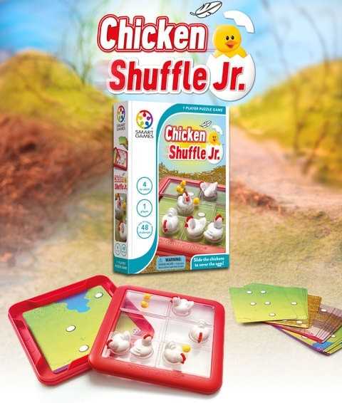 Chicken Shuffle Junior game from smart games, including 48 terrifying challenges