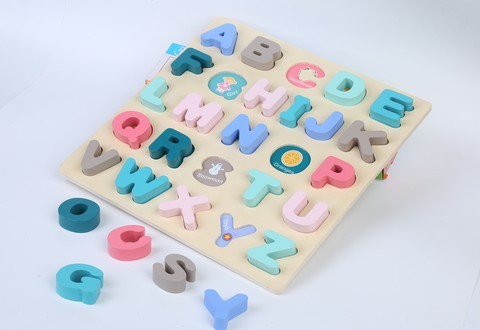 Wooden ABC Puzzle Turquoise - 26 Pieces