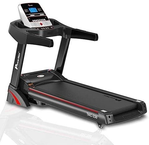 Powermax Fitness Tac-330 Electric Treadmill with Free Installation, 3 Years Motor Warranty, Home Use - Folding, Semi-Auto Lubrication and Auto Incline