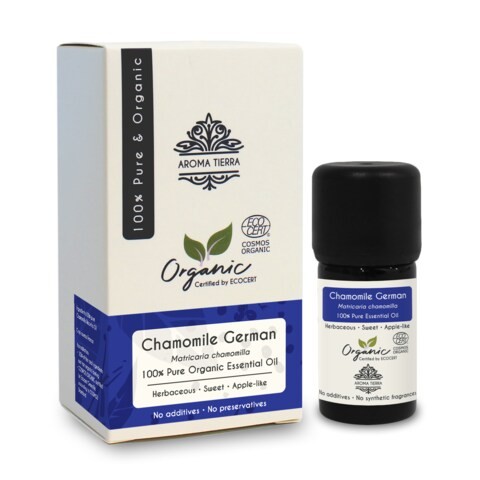 Aroma Tierra Organic Chamomile Oil (German or Blue) - Aroma Tierra - 100% Pure, Natural, Ecocert Certified Organic - 5ml