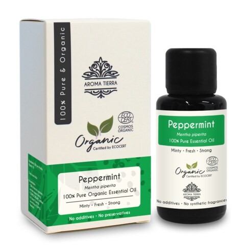 Aroma Tierra Organic Peppermint Essential Oil - Aroma Tierra - 100% Pure, Natural, Ecocert Certified Organic - 30ml