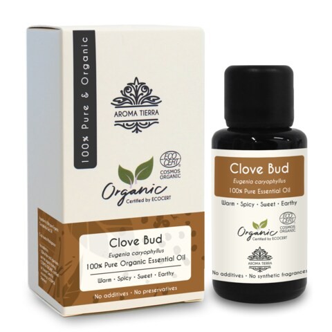 Clove Essential Oil by Aroma Tierra - Aroma Tierra - 100% Pure, Natural, Ecocert Certified Organic - 30ml