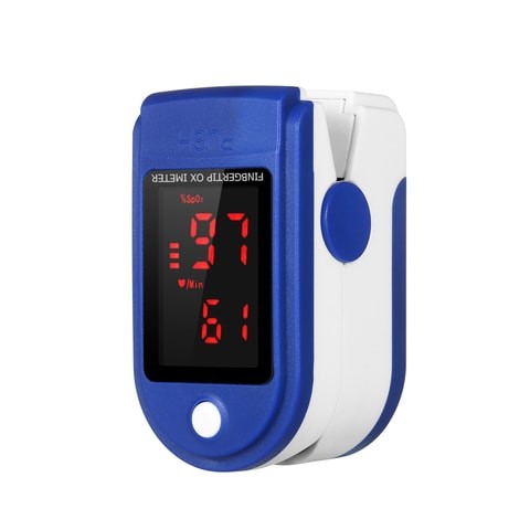 Fingertip LED SpO2 Pulse Oximeter with Cord - Blue