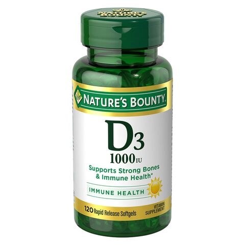 Nature's Bounty Vitamin D3 1000 IU Dietary Supplement 100 Softgels