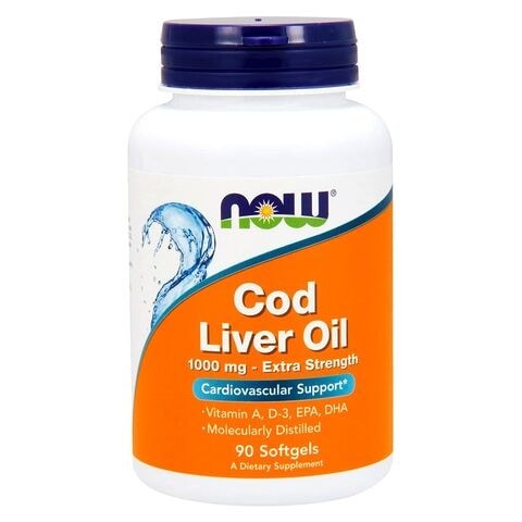 Now Cod Liver Oil 1000mg - Extra Strength 90 Softgels