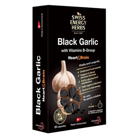 Swiss Energy Black Garlic Dietary Supplement 20 Capsules