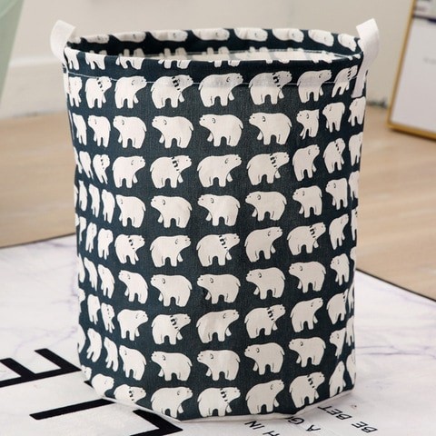 Beautiful Printed Design Waterproof Laundry Basket With Handles Size 45 x 35 cm