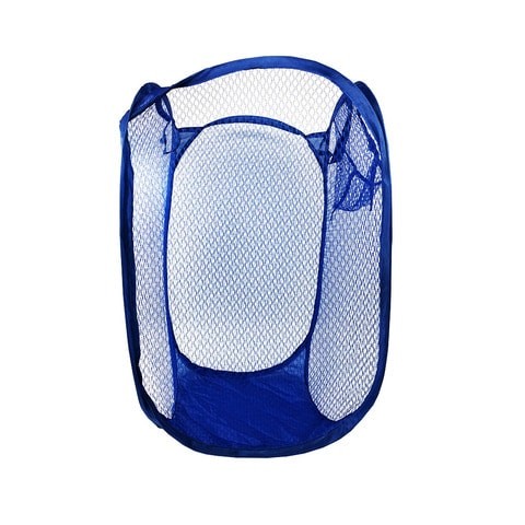 Foldable Mesh Clothes Washing Laundry Basket Blue 36*36*58