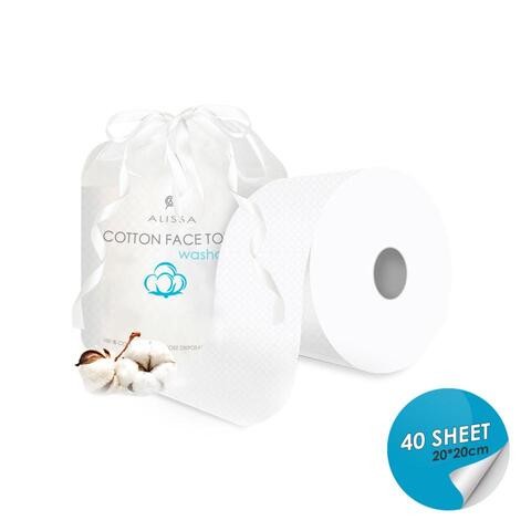 Alissa 1pc-Disposable Face Towel Tissue Roll Reusable Soft Facial Cotton Tissue (40pcs Sheets/Roll)