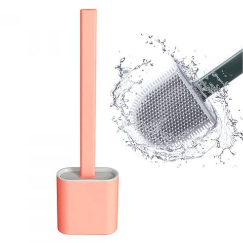 ALISSA-Creative Cleaning Silicone Brush Long Handle Toilet Brush, (Random Color）