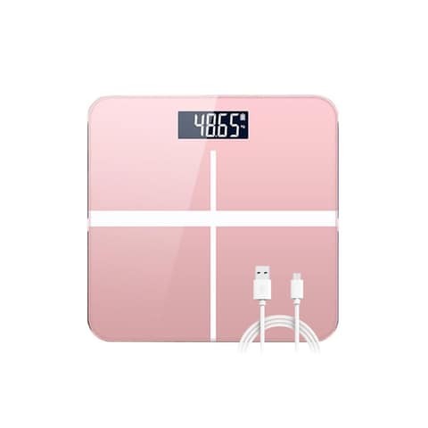 ALISSA-Smart Body Fat Scale 4-Point Sensor Bathroom Weight Weighing Health Indoor Fitness Digital, Pink.