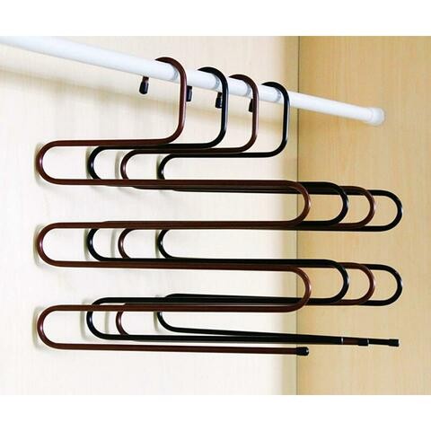 Alisa 5 Layers Stainless Steel Clothes Hanger Space Saving Storage (Black)