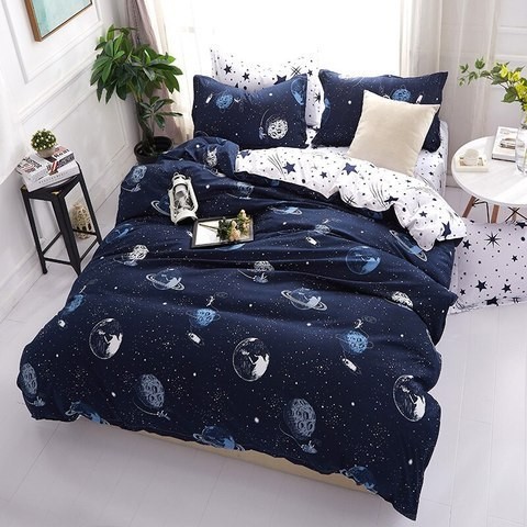 Deals for Less Bedding Set of 4 Pieces, Single Size - Galaxy Design