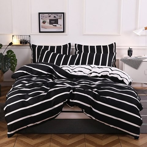 Deals for Less - Double Size, 6-Piece Bedding Set, Striped Design