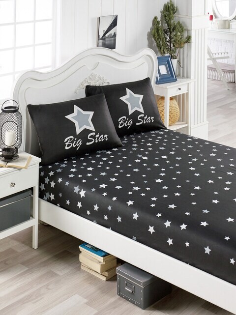 White Star - Black Bed Sheet Set