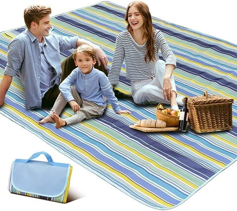 SKY-TOUCH Fortable Picnic Blanket, Waterproof Beach Blanket, Waterproof Picnic Blanket, Portable Picnic Mat, Portable Beach Mat, for Outdoor Camping Family Outdoor Park Garden