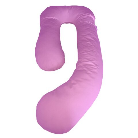 Dorse Cotton Pregnancy Pillow, 2.25 kg, Pink - 175 x 80 x 25 cm