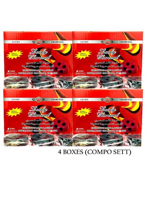 Falcon Charcoal Lucky Incense Charcoal Fast Flammable Long Lasting Incense Charcoal 20 Pieces x 4 Packs (Combo Pack)