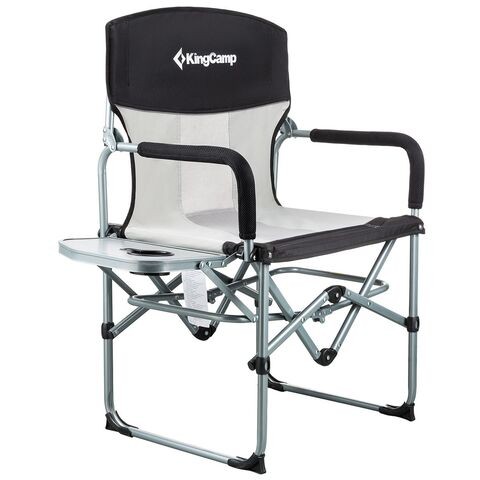 King camp-Portable Folding Director Camping Chair With Side Table