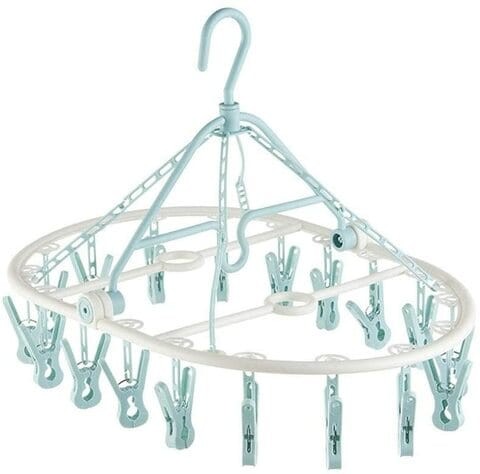 Aiwanto Cloth Drying Rack Drying Clip Hanger Drying Cloth Clip and Drip Cloth Drying Hanger Sock Hanger (blue)