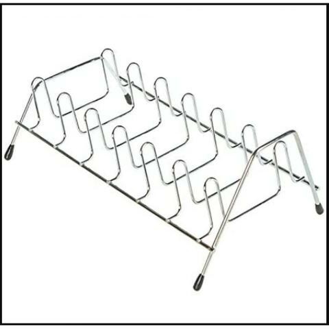 Alissa 2 Pieces Silver Plate Holder | Dish drying rack with 7 holders