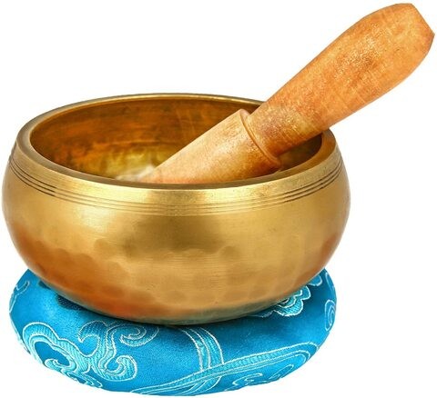 Aiwanto Meditation Bowl Singing Meditation Bowl Hand Hammered Tibetan Meditation Singing Bowl Yoga Meditation Beautiful Singing Bowl(Cushion Random Color)