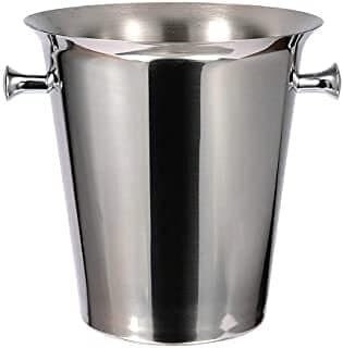 Aiwanto 2L Ice Bucket for Party Ice Cube Buckets Silver Bucket